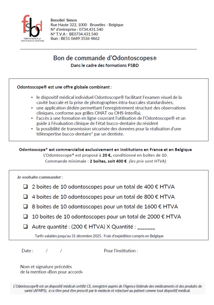 Bon de commande odontoscopes